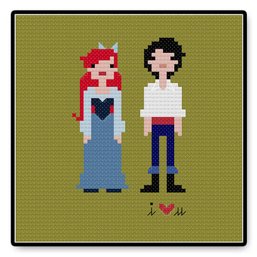 Ariel and Eric In Love - PDF Cross Stitch Pattern