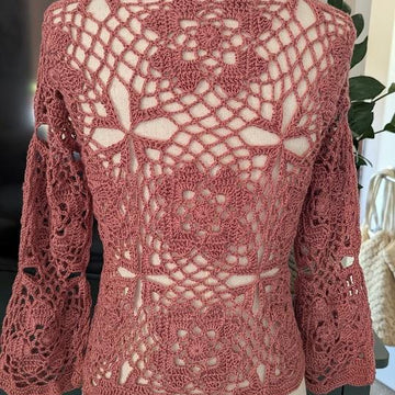 Rosewood Petals Crochet Blouse