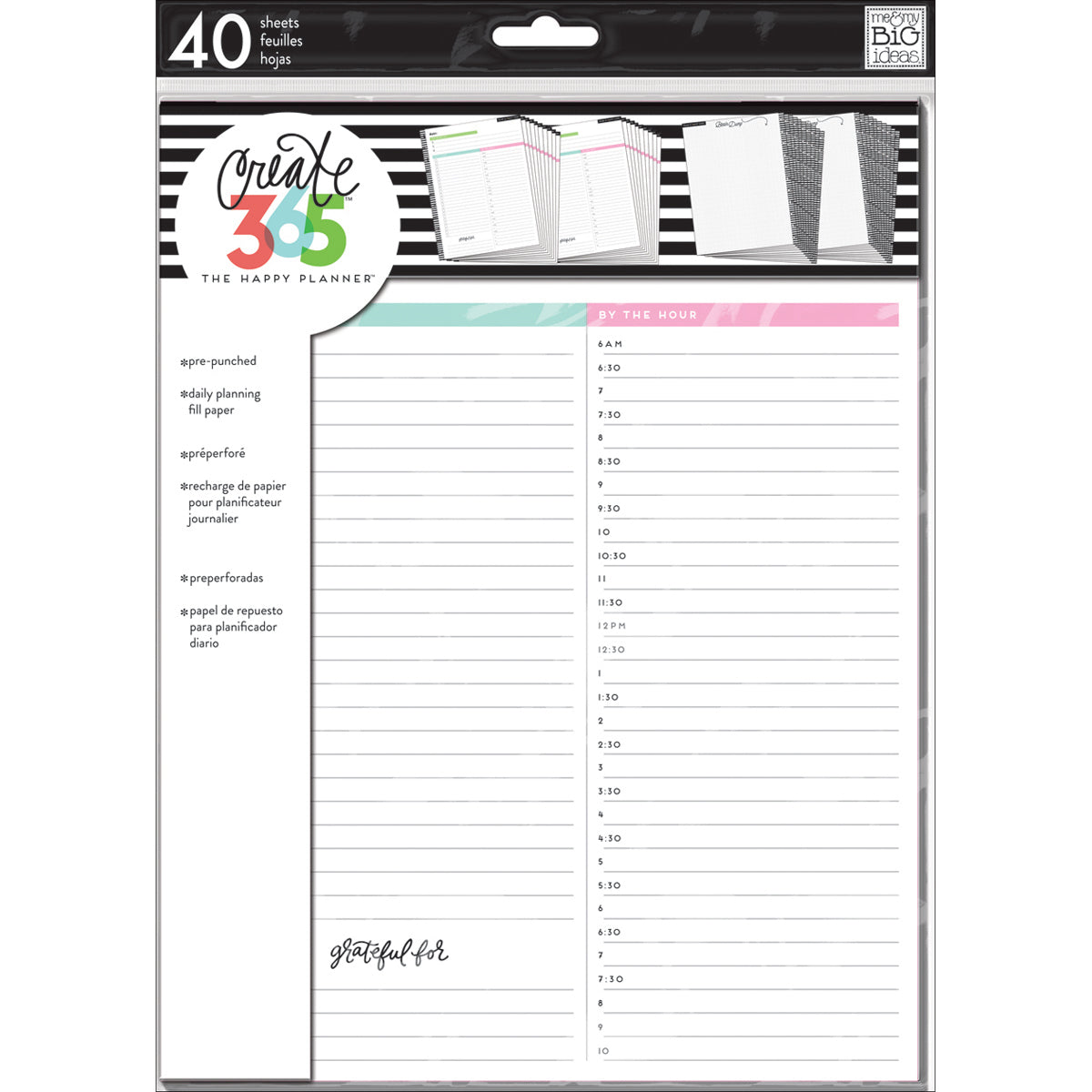 Happy Planner Big Fill Paper 20/Pkg - White Daily