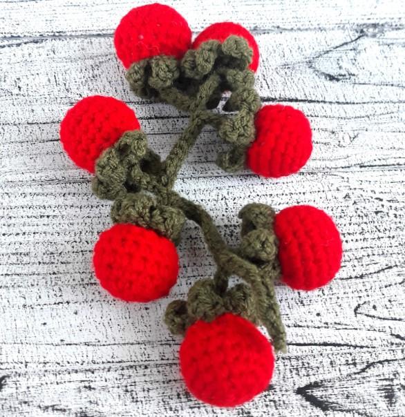 Crochet Cherry Tomato Plant Pattern: Montessori Baby Toy (PDF Pattern)