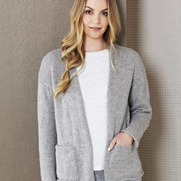 Ladies Edge to Edge Jacket in King Cole Natural Alpaca DK - 5493 - Leaflet