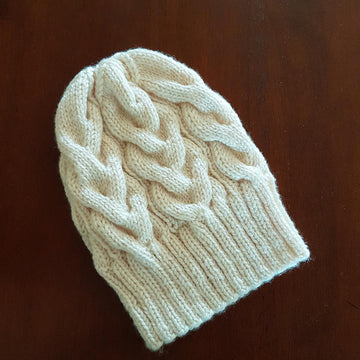 Spring Snow - Braided Cable Beanie