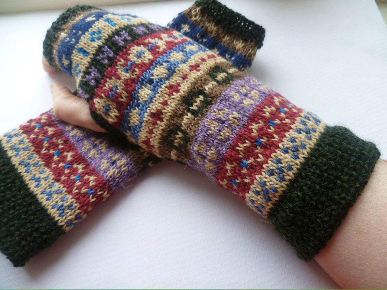 Peerie Fair Isle Wristwarmers
