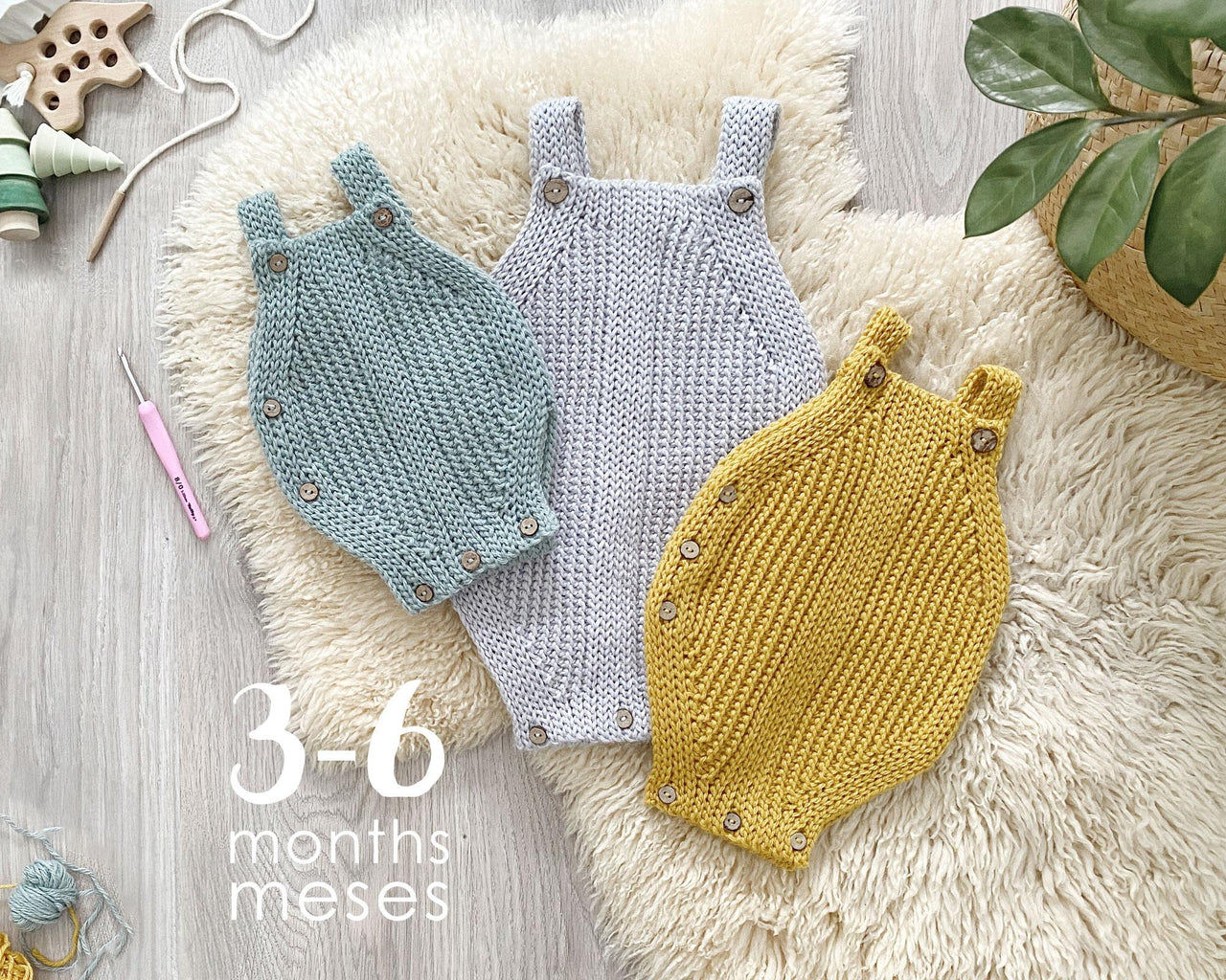 3-6 months - SNAPPY Crochet Romper