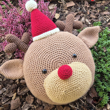 Christmas Pillow Cushion Crochet Amigurumi Santa Reindeer Rudolph Elf