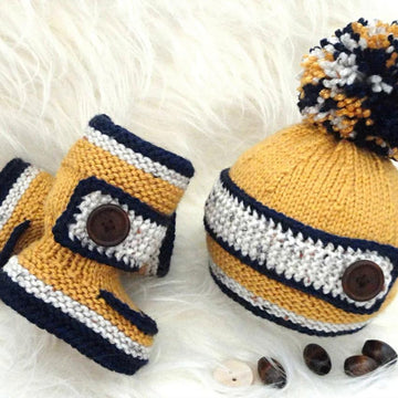 Baby Boy Set Knitted Baby Hat Baby Shoes
