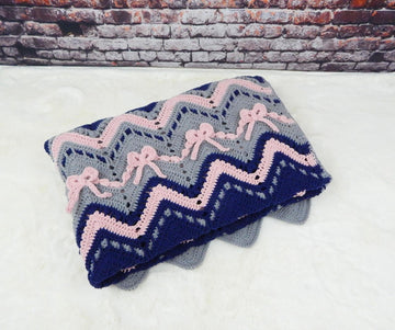 Wrapped in Ribbon Chevron Blanket