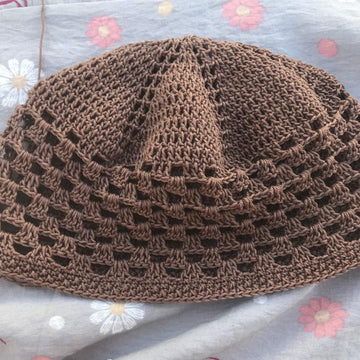 Mesh white skull cap for men