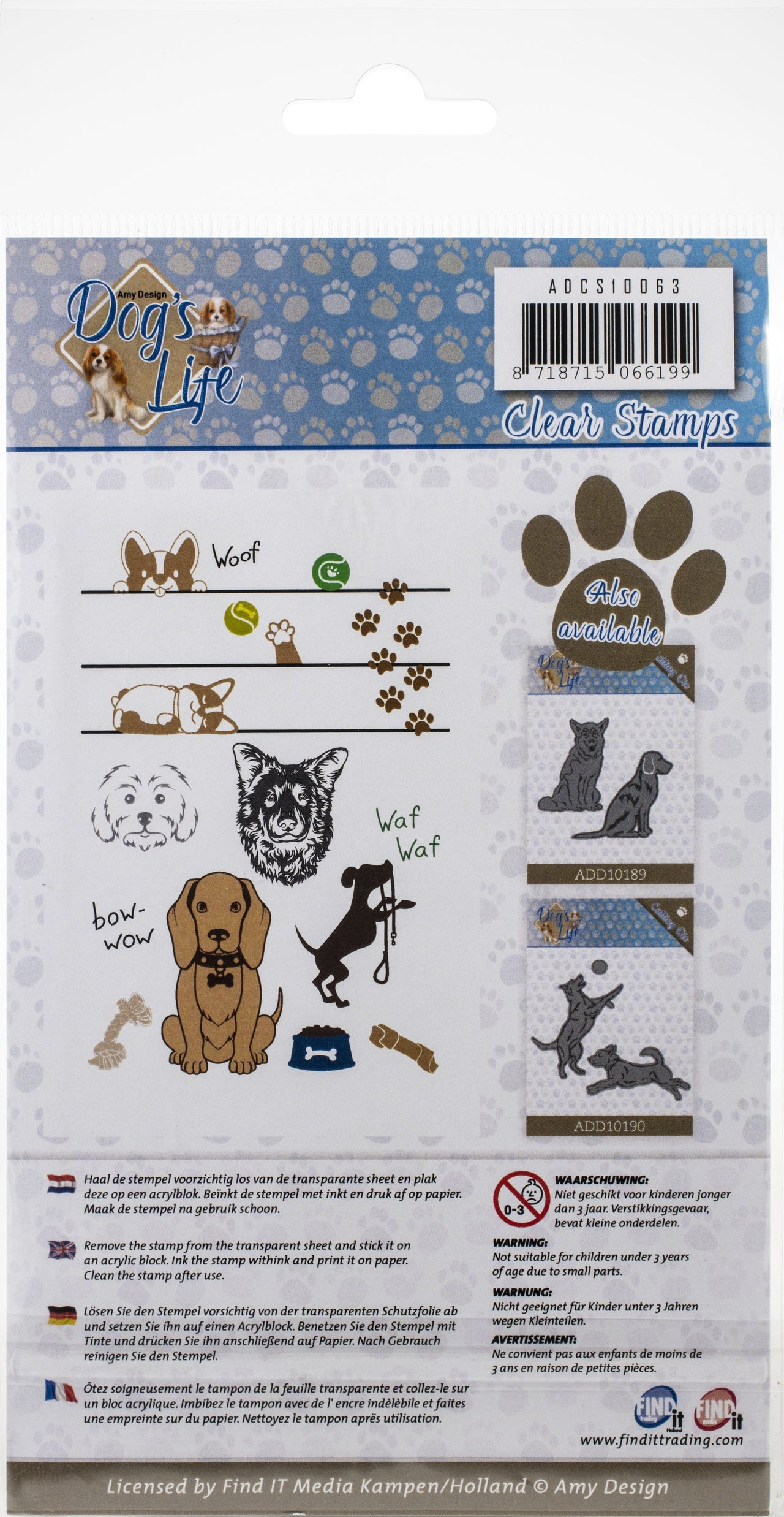 Find It Trading Amy Design Clear Stamps - Dog's Life