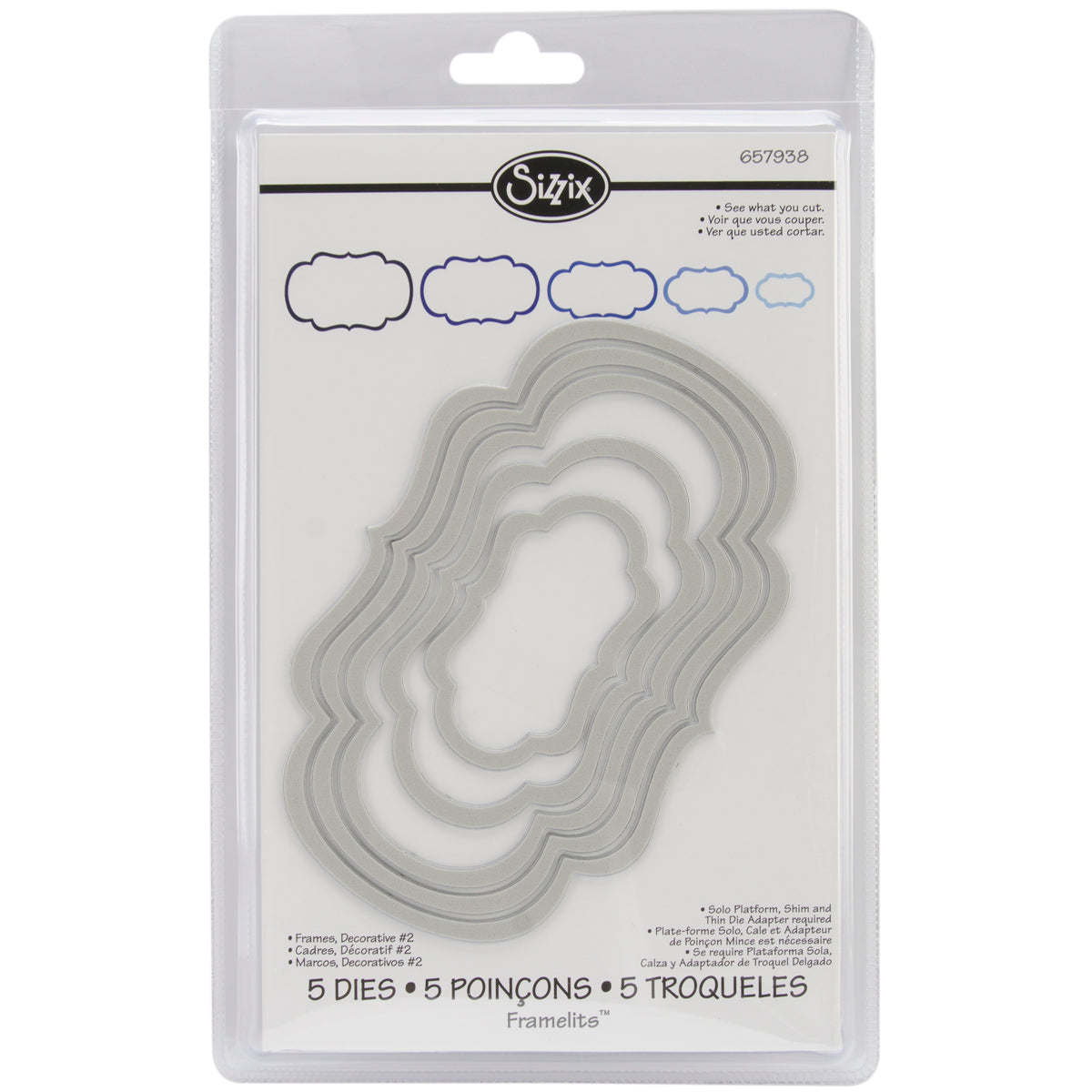 Sizzix Framelits Dies 5/Pkg - Decorative Frames #2