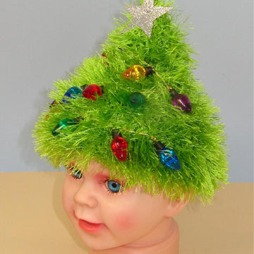 Childrens Easy Christmas Tree Beanie Hat