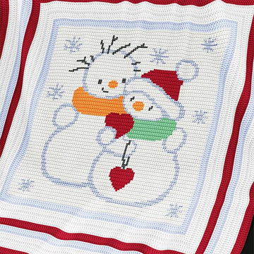 CROCHET Christmas Baby Blanket / Afghan - Snowmen