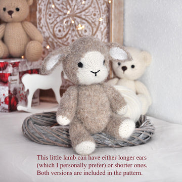 Baby Lamb knitting pattern, Flat Knitting