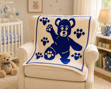 Teddy Bear LovePrints Blanket - Overlay Mosaic Crochet Pattern