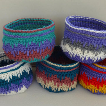 Spiked Stitch Small Basket
