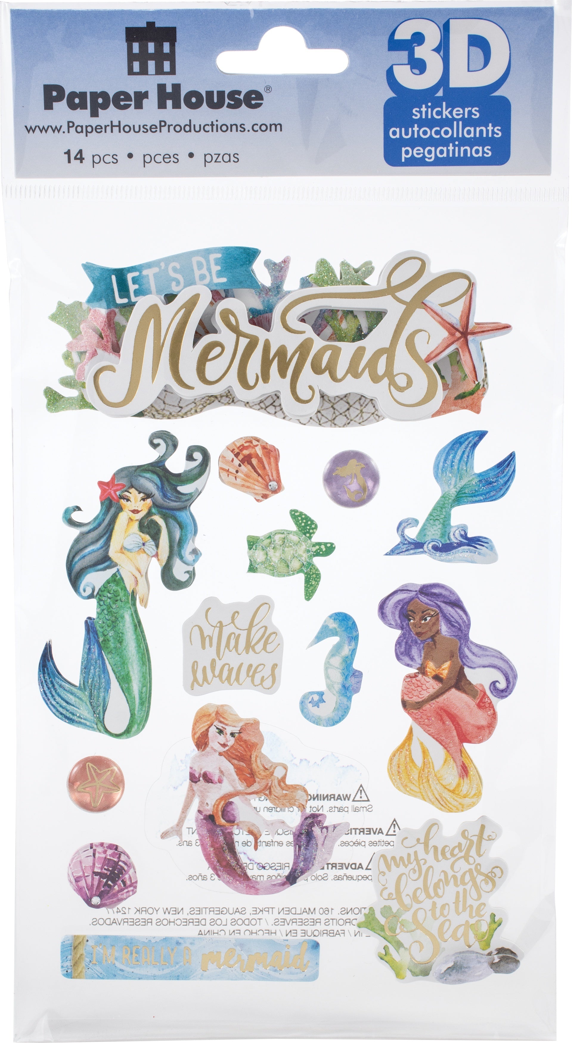 Paper House 3D Stickers - Mermaids
