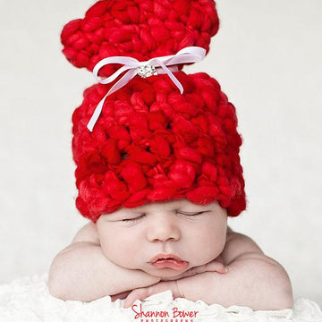 #5 Newborn handspun present hat