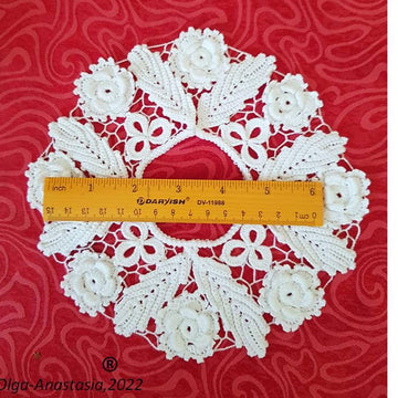 Crochet lace decor for pumpkin and table