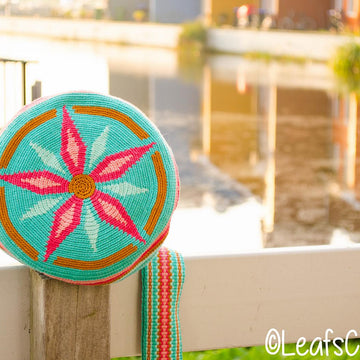 Mochila seagreen with flowers