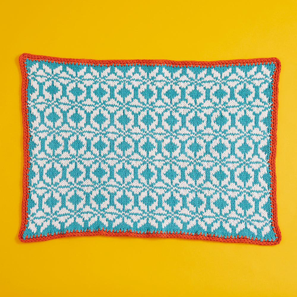 "Funky Fairisle Wall Hanging" - Free Wall Hanging Knitting Pattern For Home in Paintbox Yarns Recycled Ribbon by Paintbox Yarns