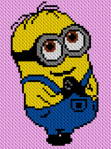 C2C Minion Baby Girl Stroller Blanket Corner to corner Crochet Pattern