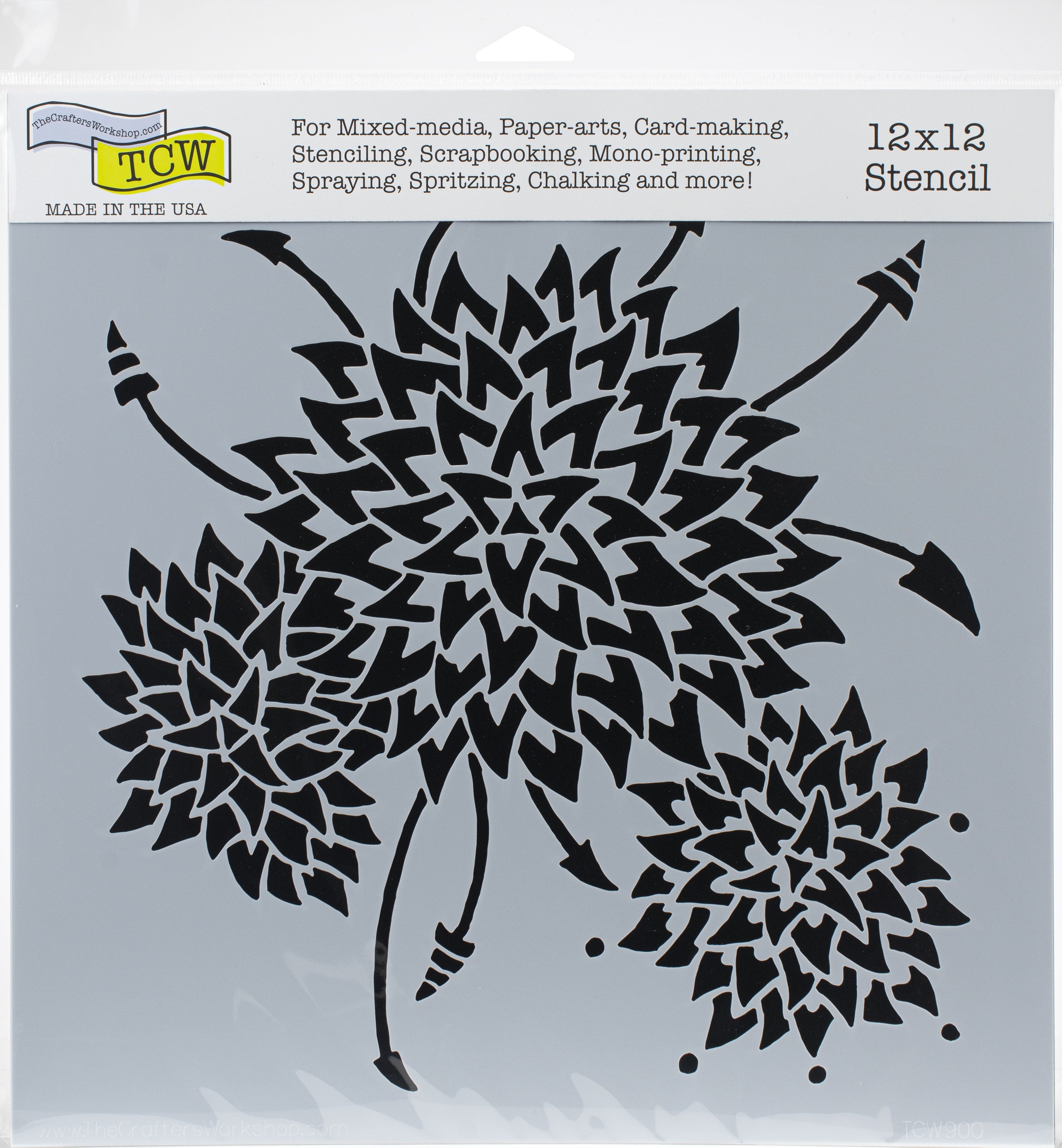 The Crafter's Workshop Crafter's Workshop Template 12"X12" - Dahlia Trio