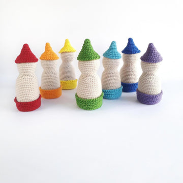 Waldorf rainbow doll in cups