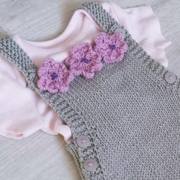 Baby Bib Short with Flowers 0-2 yrs