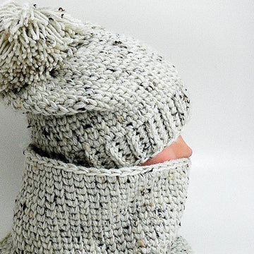 Chunky Slouchy Hat and Cowl Knit Look