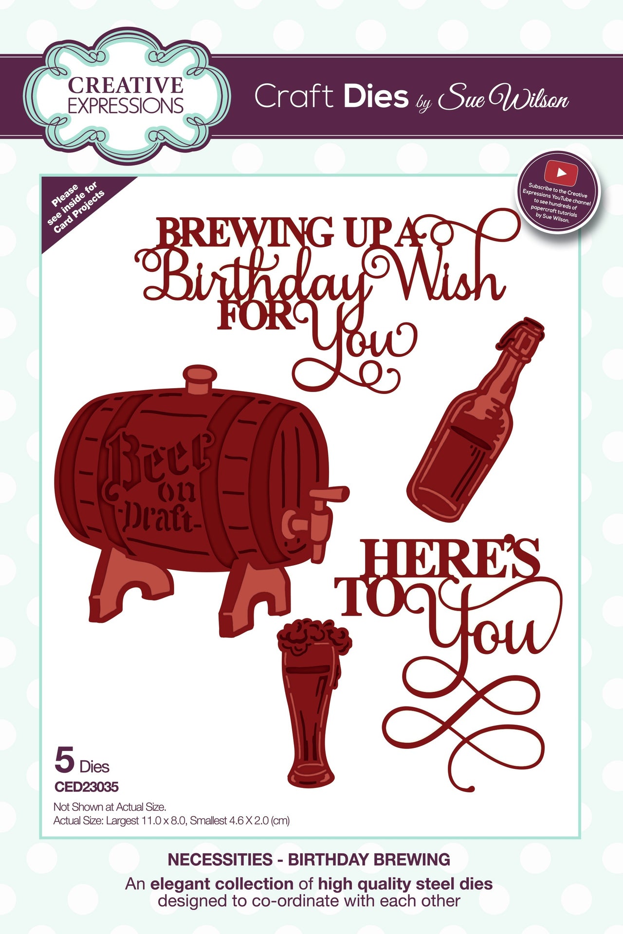 Creative Expressions Craft Dies By Sue Wilson - Necessities- Birthday Brewing