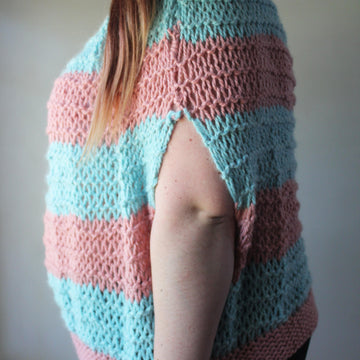 Knitted Pink and Blue Top