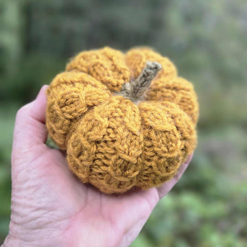 Faux Cables Pumpkin Trio