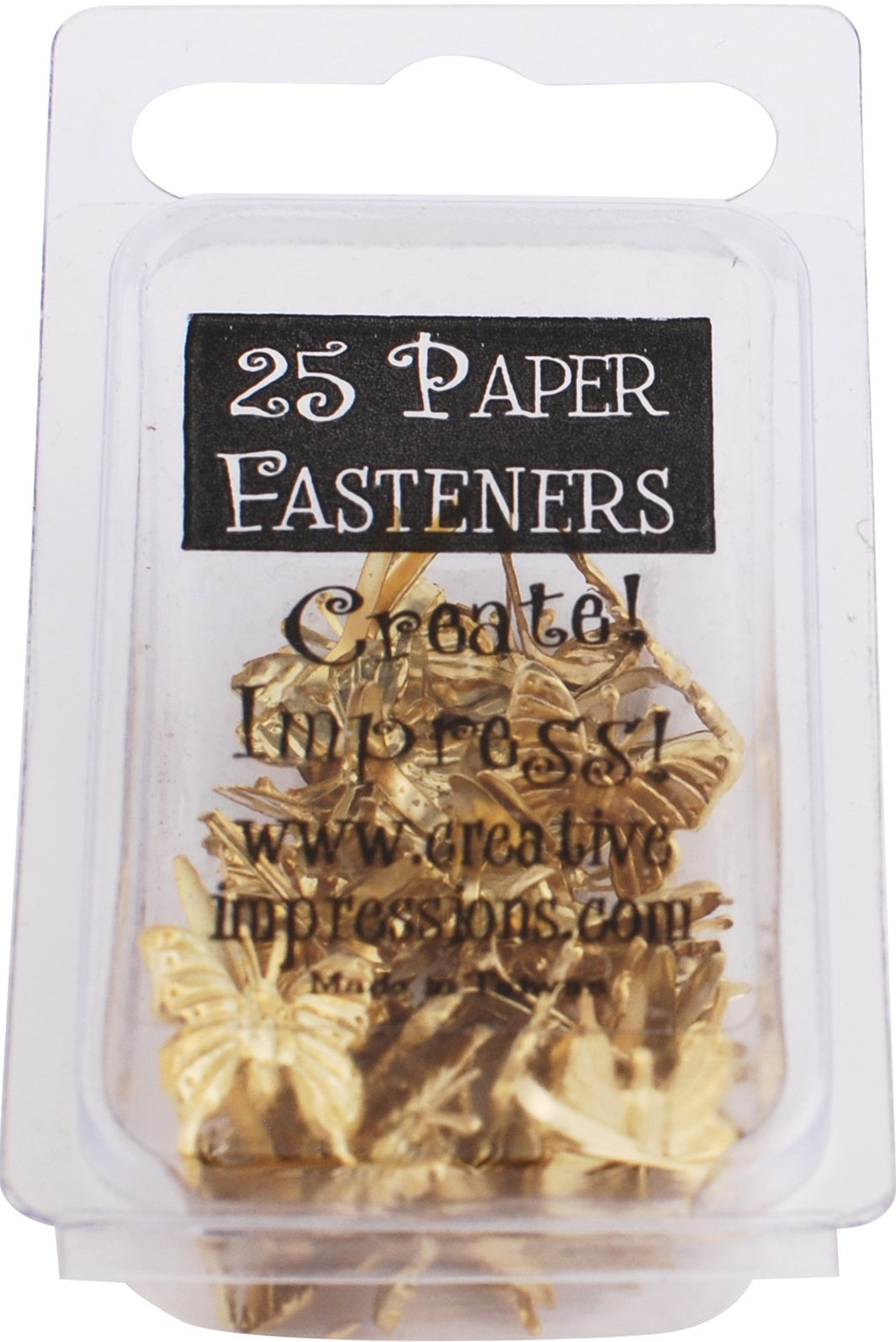 Creative Impressions Metal Paper Fasteners 25/Pkg - Gold Butterfly