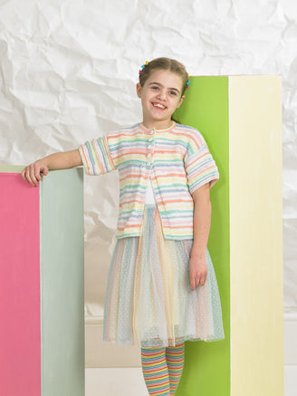 Cardigan in James C. Brett Party Time Stripes - Leaflet