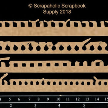 Scrapaholics Laser Cut Chipboard 1.8mm Thick - Notebook Edges, 4/Pkg, 7.5"X.75"