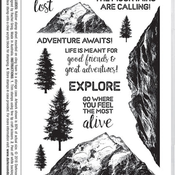 Darkroom Door Cling Stamps 7.3"X5.1" - Majestic Mountains