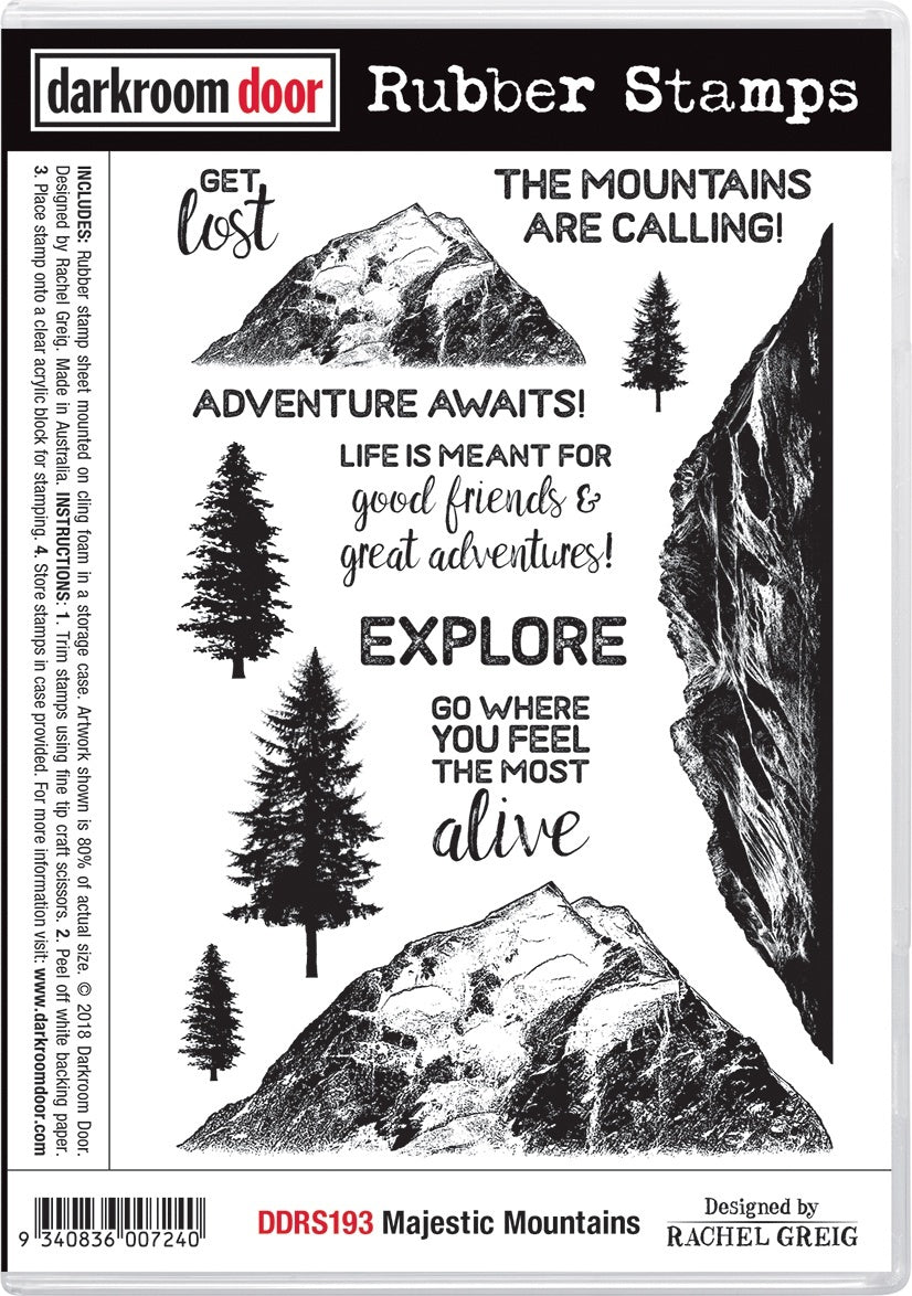 Darkroom Door Cling Stamps 7.3"X5.1" - Majestic Mountains