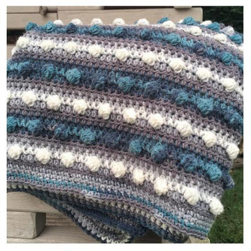 Easy and Quick Modern Bobble Blanket pattern by Melu Crochet