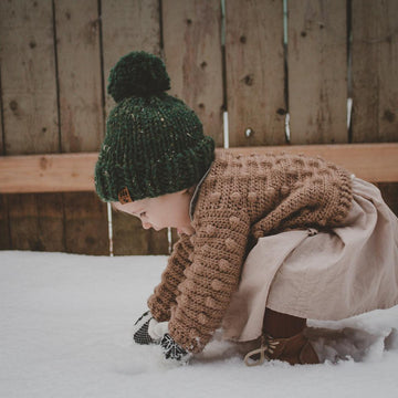 Fur Pompom Chunky Hat Baby Children Women