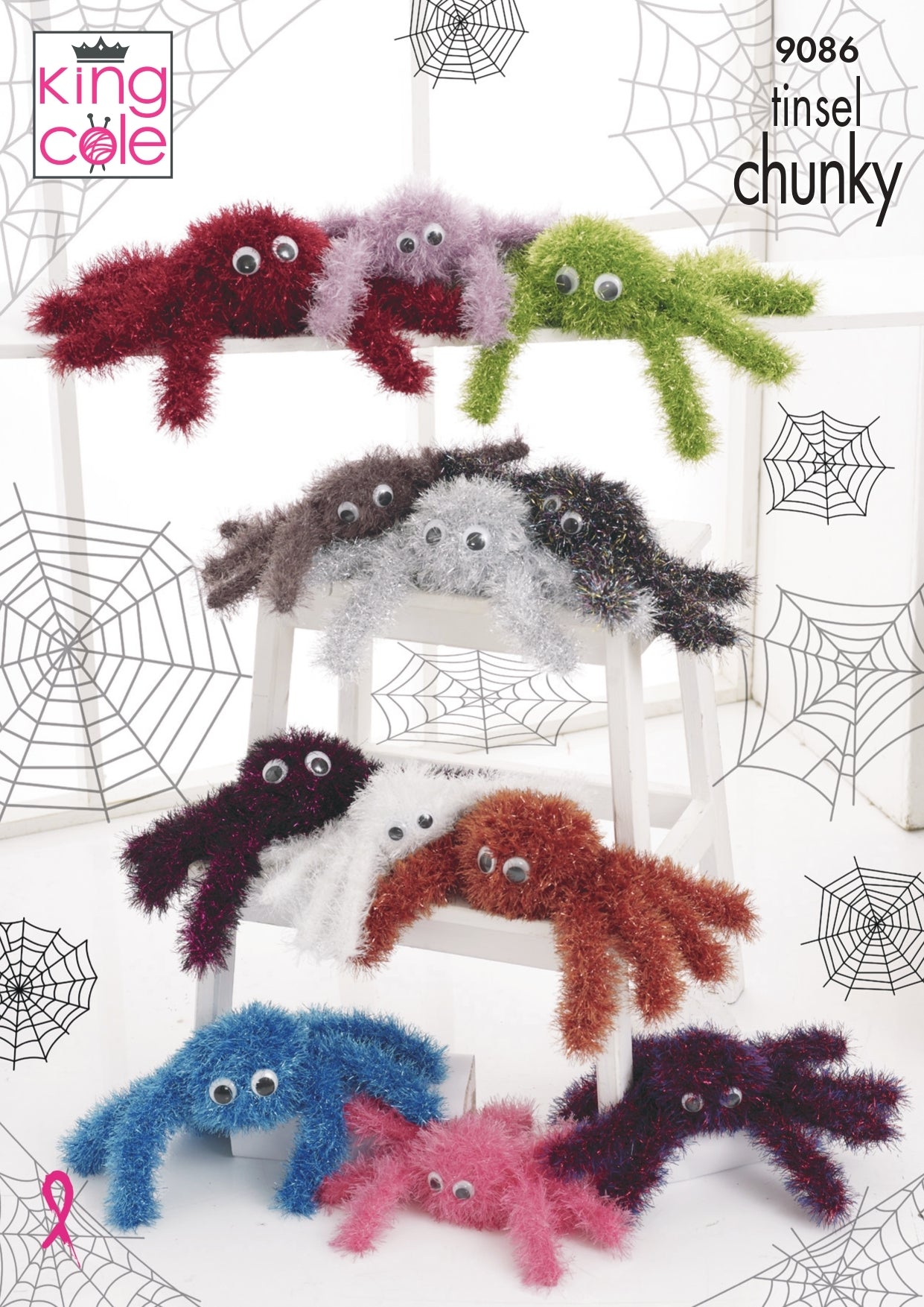 Tinsel Spiders in King Cole Tinsel Chunky - 9086pdf - Downloadable PDF