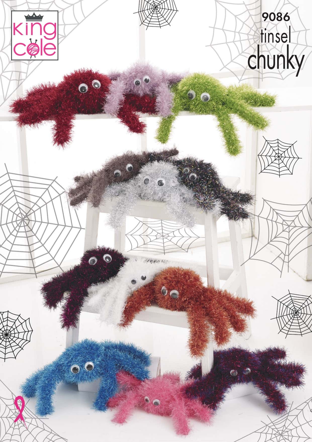 Tinsel Spiders in King Cole Tinsel Chunky - 9086pdf - Downloadable PDF