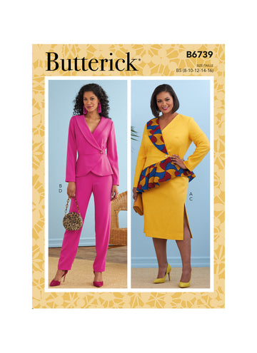Butterick Misses' Jacket, Dress, Top, Skirt & Pants B6739 - Sewing Pattern