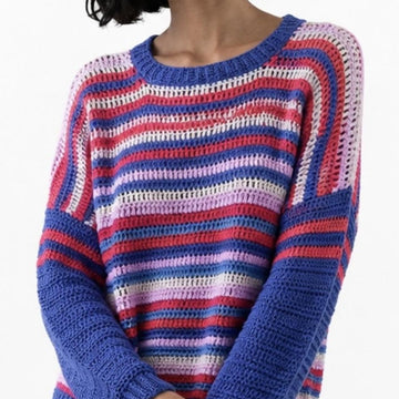 Stripy crochet jumper