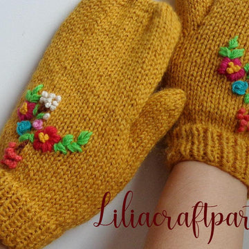 Floral Bouquet Mittens Gloves