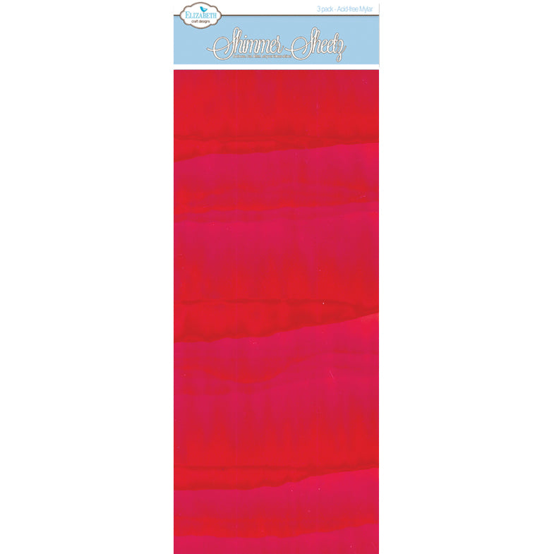 Elizabeth Craft Designs Elizabeth Crafts Mylar Shimmer Sheetz 5"X12" 3/Pkg - Red Iris