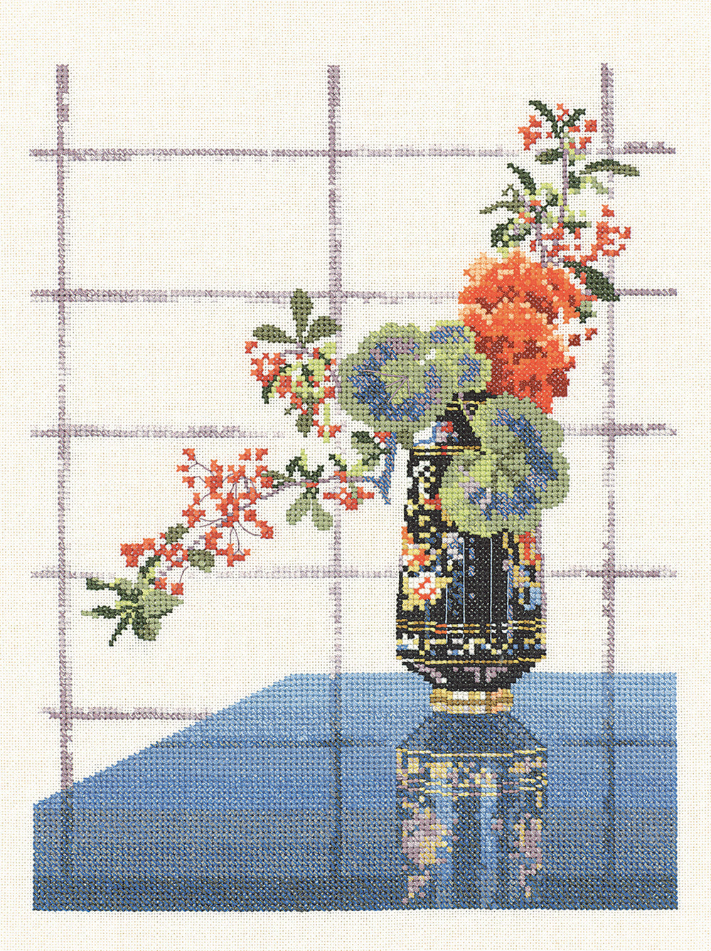 Heritage Printed Vase Counted Cross Stitch Kit