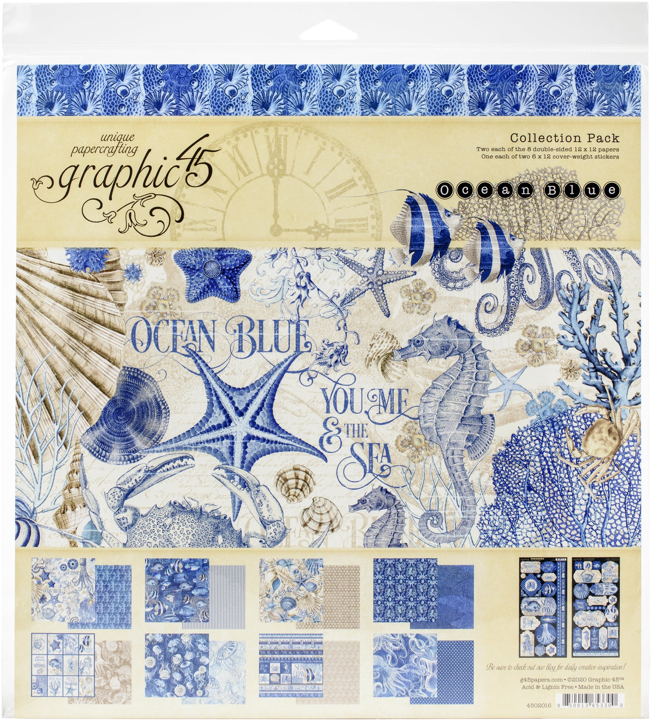 Graphic 45 Collection Pack 12"X12" - Ocean Blue