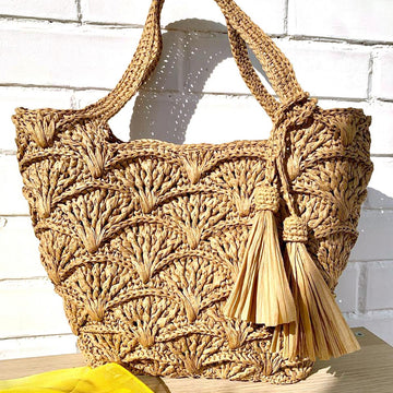 Crochet Raffia Tote Bag Pattern: Beach Shell Bag