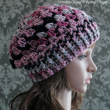 Shell Stitch Slouchy Hat Crochet Pattern 400