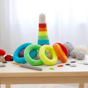 Rainbow stacking rings